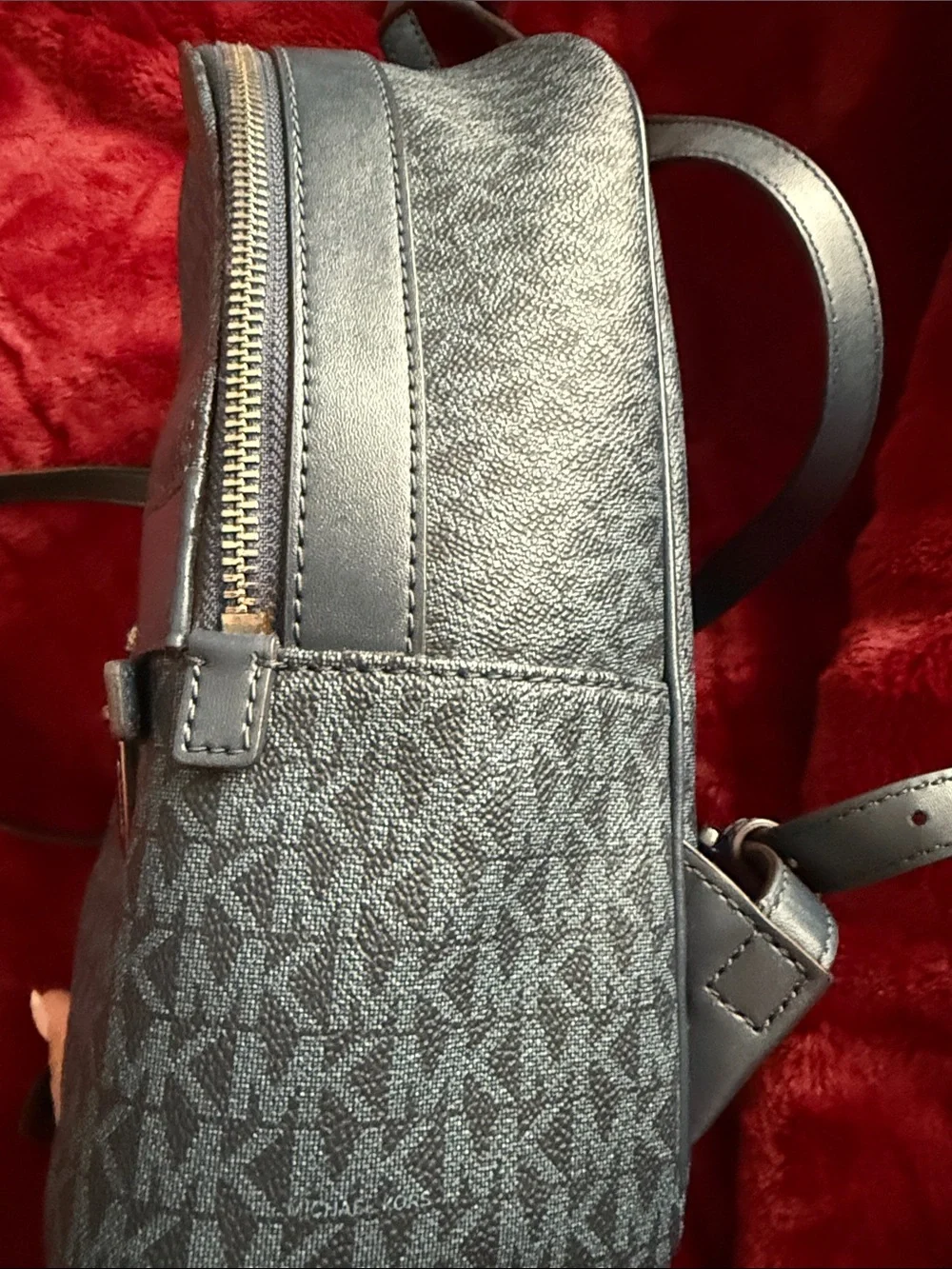 Michael Kors Black MK Logo Mini Backpack with Gold Hardware